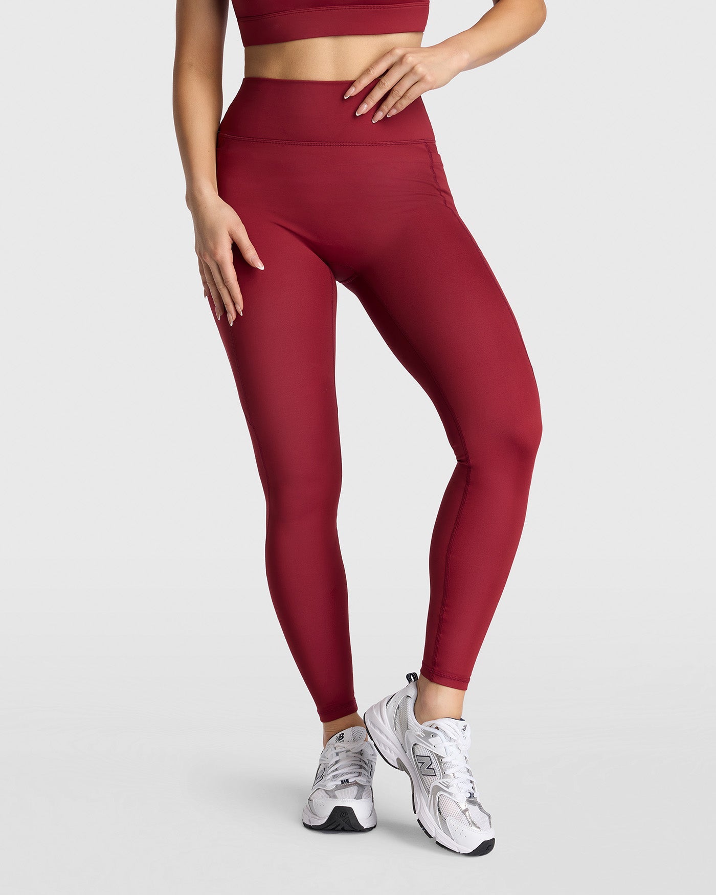 Dena Recycled Leggings Met Zakken - Bordeaux Rood